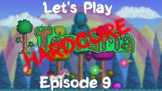 Lets Play Terraria Hardcore - Episode 9 - Tons Of Heart Containers!