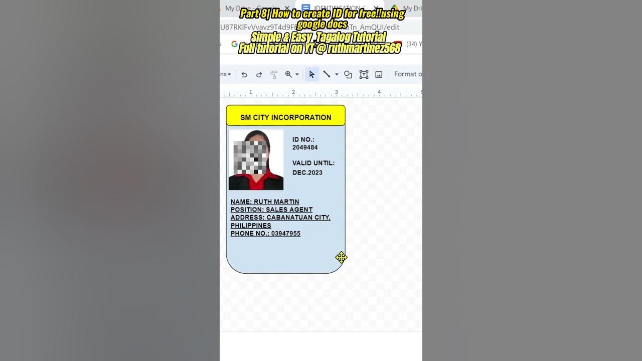 Part 8 how to create id for free using google docs simple easy