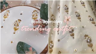 hand Embroidery all over design ✨ beadwork  beads embroidery