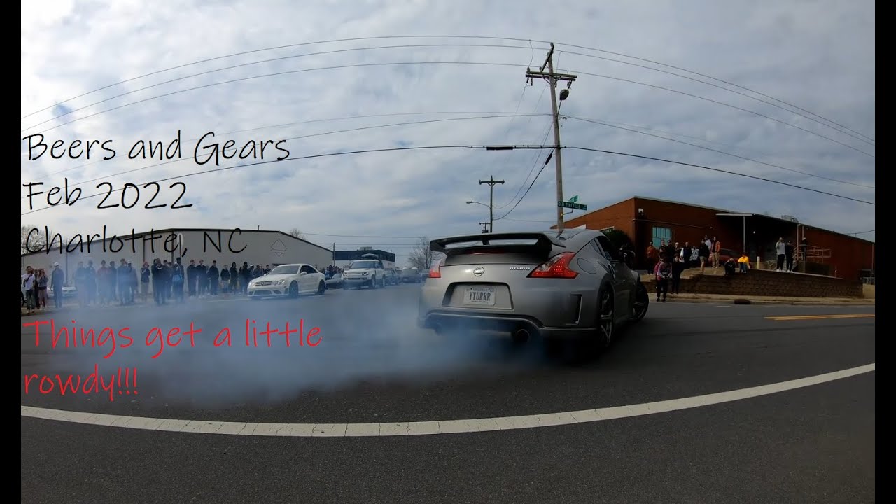 Beers & Gears Feb 2022 Charlotte NC, Pullouts, burnouts and more! YouTube