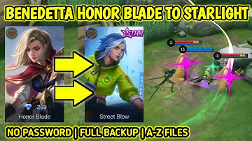 Benedetta Normal Honor Blade To Starlight Skin Script | Full Effect And Background | MLBB