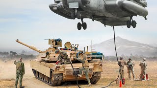 US Massive CH-53 Refuels Powerful M1 Abrams Tanks in Middle of Nowhere