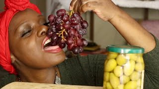 Italian Olives & Sweet Grapes ASMR Eating Sounds