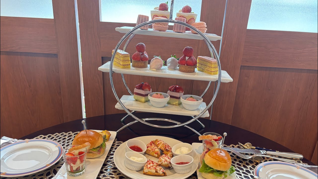 4K【Hotel Sweets Vlog】「ホテルプラザ神戸」VERY BERRY STRAWBERRY〜いちごアフタヌーンティー