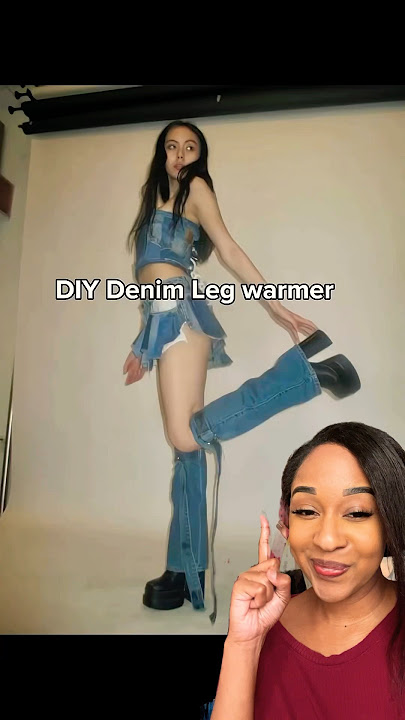 Easy Y2K Denim Leg Warmers 🤩 #fashionstyle #diy