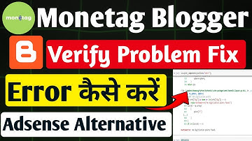 Monetag Blogger Verify Problem Fix 2025 | Monetag Blogger Error Fix Kaise Kare
