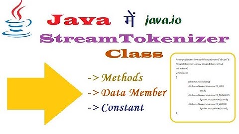 Stream Tokenizer Class in Java.io Package (हिंदी में)