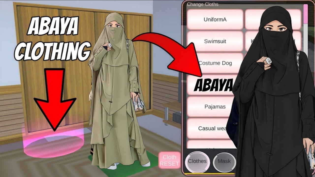 يوجد تحديث سري ملابس عبايه نقاب في ساكورا There's Secret Update New Abaya Hijab  in Sakura School