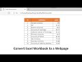 Convert Excel Workbook to Website shorts mp3