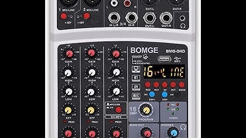 Review BOMGE Professional 4 Channel DJ Audio Sound Mixer Interface Mixing