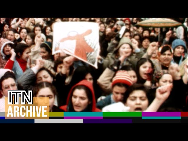 1979: Iranian Revolution: Women Protest Against Compulsory Hijab