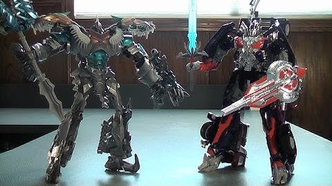 TRANSFORMERS 4 AGE OF EXTINCTION PLATINUM EDITION LEADER GRIMLOCK & LEADER OPTIMUS PRIME TOY REVIEW