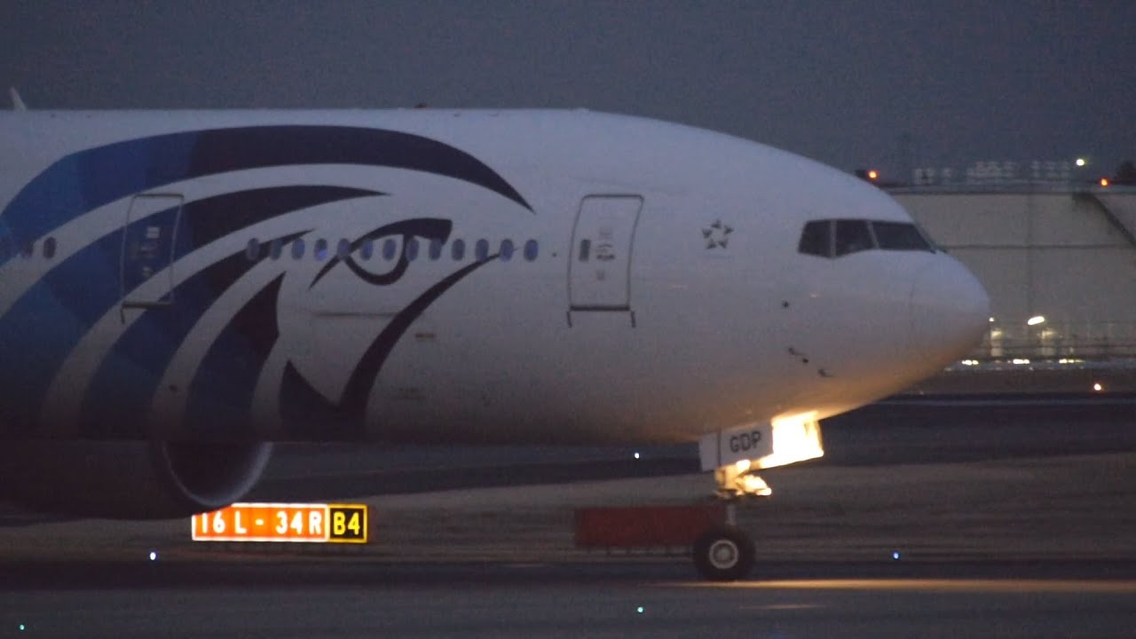 EgyptAir Boeing 777-300ER SU-GDP Landing at Narita 34R | NRT/RJAA