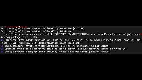 how to fix The following signatures were invalid:EXPKEYSIG ED444FF07D8D0BF6 Kali Linux Repository
