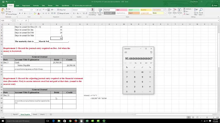 ST Notes Payable   calculate maturity date and accrue interest