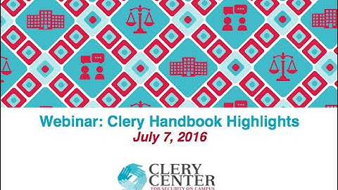 Clery Handbook Highlights - Webinar