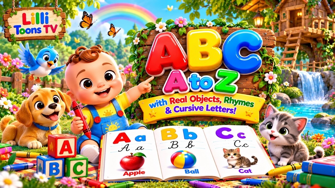 Learn ABC with Baby 🍎 | A to Z Phonics + Cursive Writing for Kids - YouTube