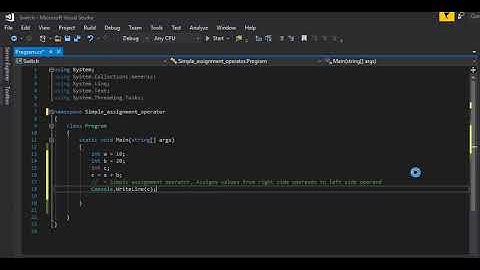 Simple assignment operator in C# | Assignment operator in C# | C# Programming Language