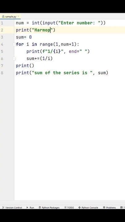 Harmonic series in Python #pythontutorial #ytshorts - YouTube