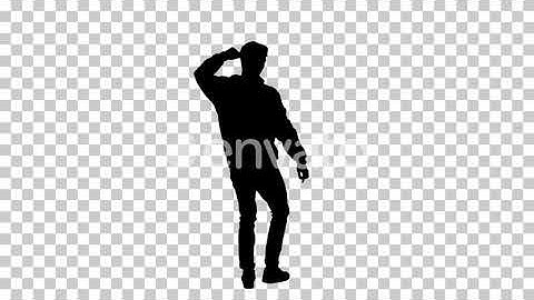 Silhouette Casual man dancing, Alpha Channel | Motion Graphics - Envato elements