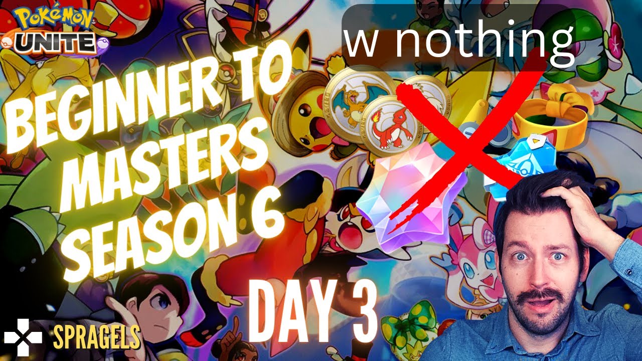DAY 3! Beginner To Master Rank Pokemon Unite Season 6 *NO ITEMS* - YouTube