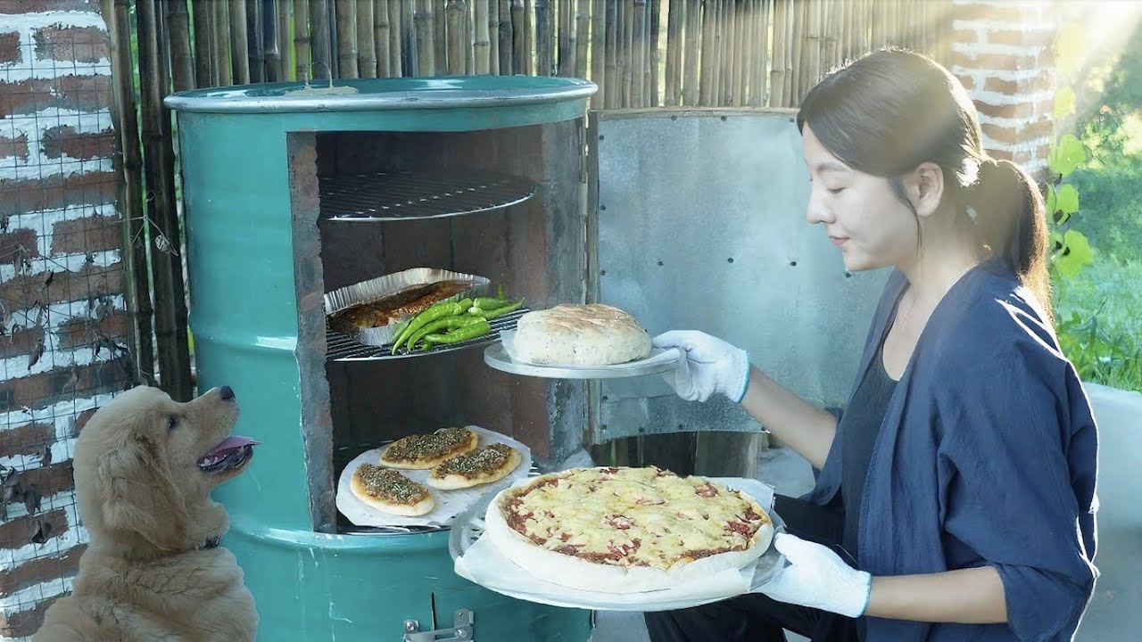 I made an oven out of an old iron bucket｜我用閒置鐵桶做了個烤箱