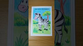 coloring a zebra picture using bantex crayons #art #coloring #trending