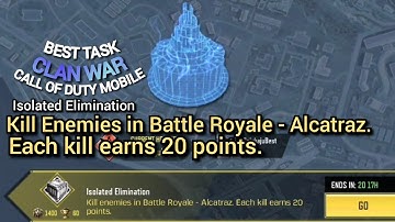 Kill Enemies in Battle Royale - Alcatraz. Each kill earns 20 points. Call Of Duty Mobile