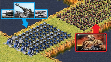 Base Defenses vs Conscripts - Same Cost - Red Alert 2