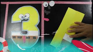 SpongeBob Number Cutting Tutorial Theme | Number 3
