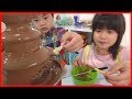 ナゾの食べ物 チョコレートファウンテン こうくんねみちゃん CHOCOLATE FONDUE CHALLENGE