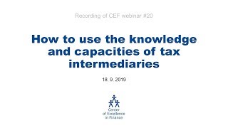 Webinar #22 How to Use the Knowledge and Capacities of Tax Intermediaries screenshot 4