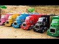 Police Car Rescue Cement Trucks Toy Car Story | Excavator Dump Truck Car Toy Play | BIBO STUDIO