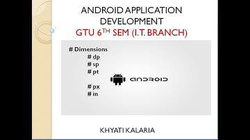 Dimensions | dp | sp | px | pt | in