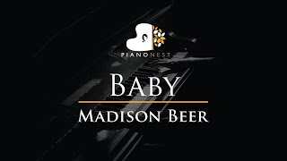 Video thumbnail of "Madison Beer - Baby - Piano Karaoke Instrumental Cover with Lyrics"