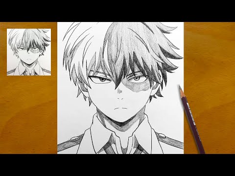 How To Draw Shoto Todoroki From My Hero Academia Todoroki Sketch Step By Step Anime Drawing