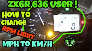 (Eng Subs) How to set rpm limit & change Mph to Km/h for Kawasaki Ninja Zx6r 636