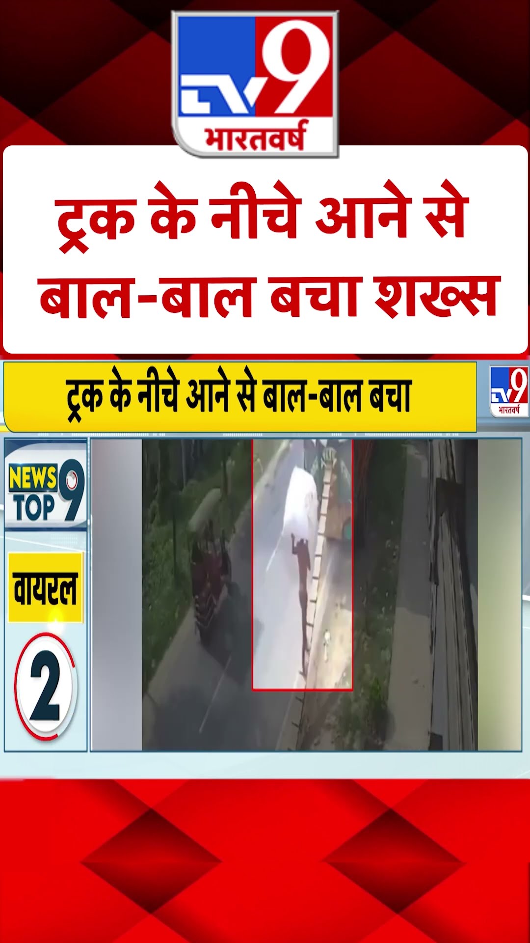 Viral News: ट्रक के नीचे आने से बाल-बाल बचा शख्स | #shorts