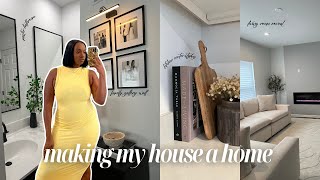 MOVING VLOG 03 | Living room updates, master bathroom reveal, decor haul, kitchen styling & more