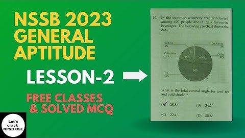 NSSB 2023 PYQs General Aptitude Lesson- 2 | Free Classes & Solved MCQs