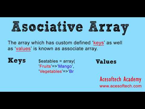 PHP Associative Array Tutorial  - Acesoftech Academy