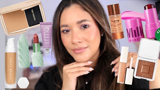 TRYING OUT NEW VIRAL HOT MAKEUP | Hourglass powder, Fenty luminous base, Rms bronzers and more