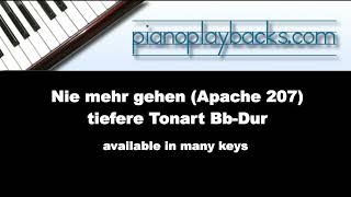 Nie mehr gehen (Apache 207 Cover) Piano Playback Instrumental Demo tiefere Tonart Bb-Dur