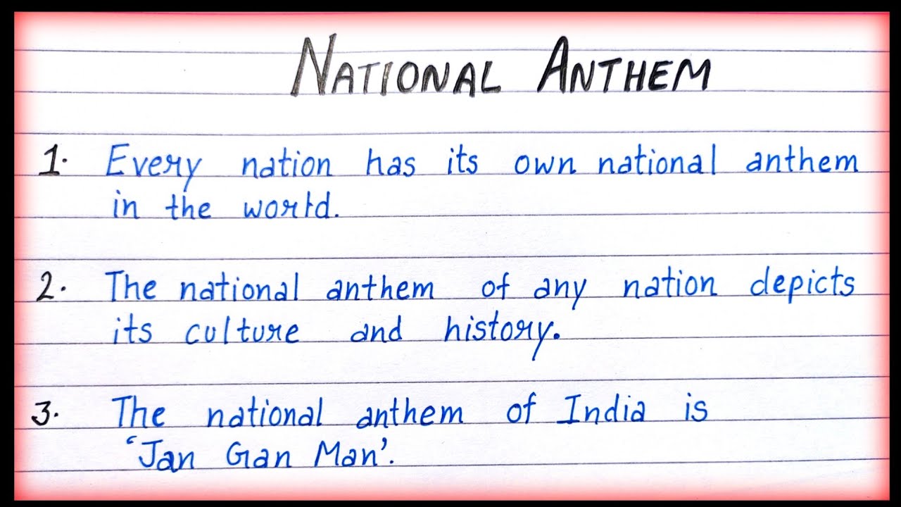 essay on national anthem 250 words