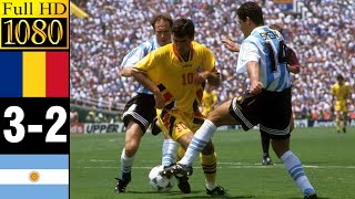 Romania 3-2 Argentina World Cup 1994 | Full highlight | 1080p HD