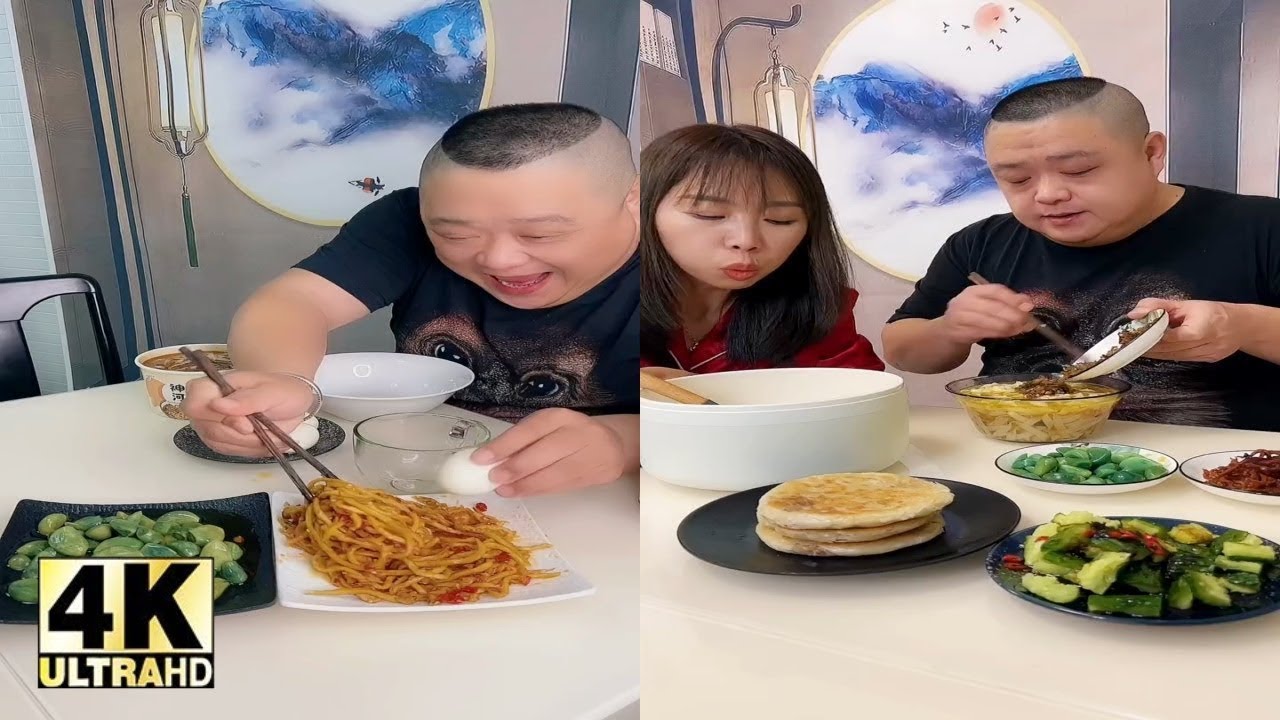 🌃 爆笑夫婦の夜食 ASMR _ASMR FOOD 🍜🍝🍜🥓🥢🍗