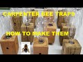 CARPENTER BEE TRAPS. How to make them and where to hang them. Simple setup.