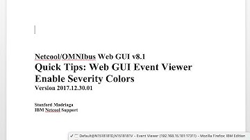 IBM Netcool Web GUI v8 1 QuickTips EventViewer RowColors
