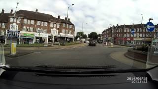 Cyclist gets hit by car.