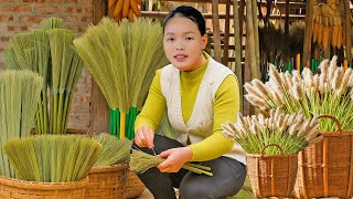 Harvesting Grass & How to Make Brooms to Sell at the Market - Gardening | Trieu Mai Huong
